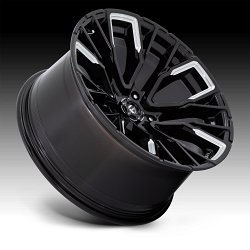 Fuel Rebar 5 D849 Gloss Black Milled Custom Truck Wheels 2